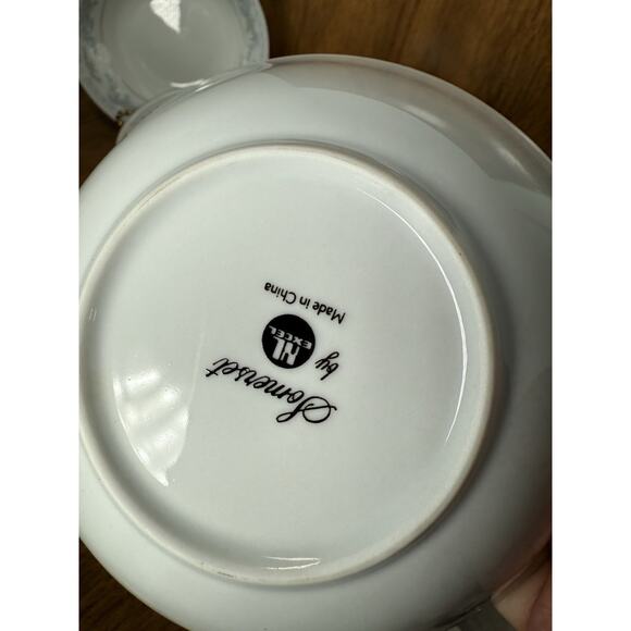 Somerset By Excel China Bowls Vintage Floral Platinum Trim Blue Pink Delicate - Picture 4 of 5